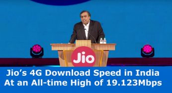 Jio’s 4G Download Speed in India at an All-time High of 19.123 Mbps in May