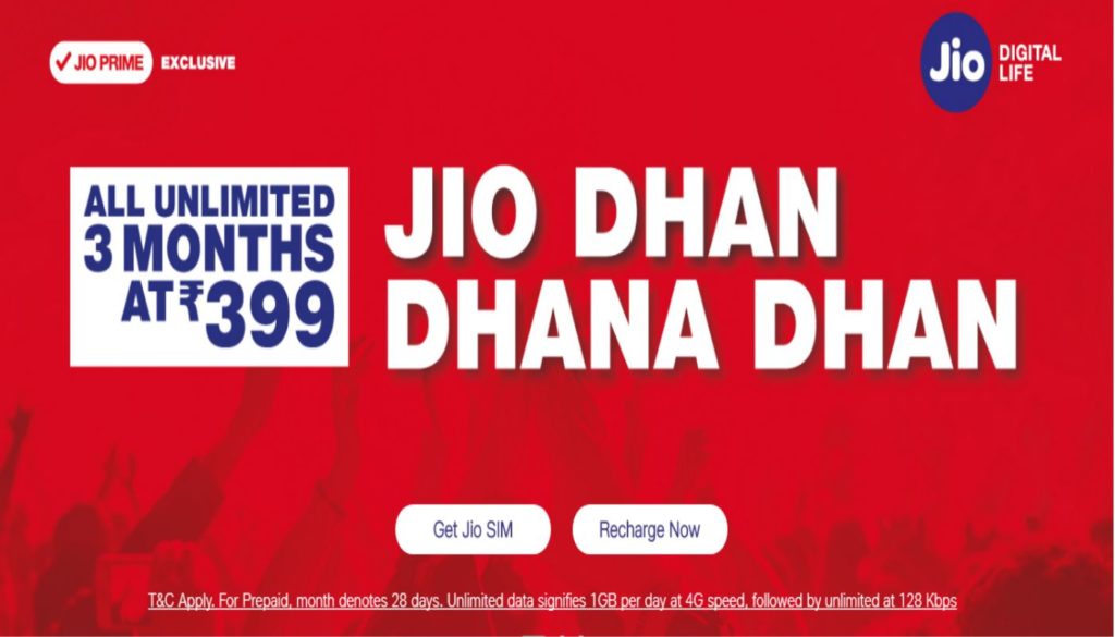 Reliance Jio Launches New Prepaid Postpaid tariff plans tariff plans